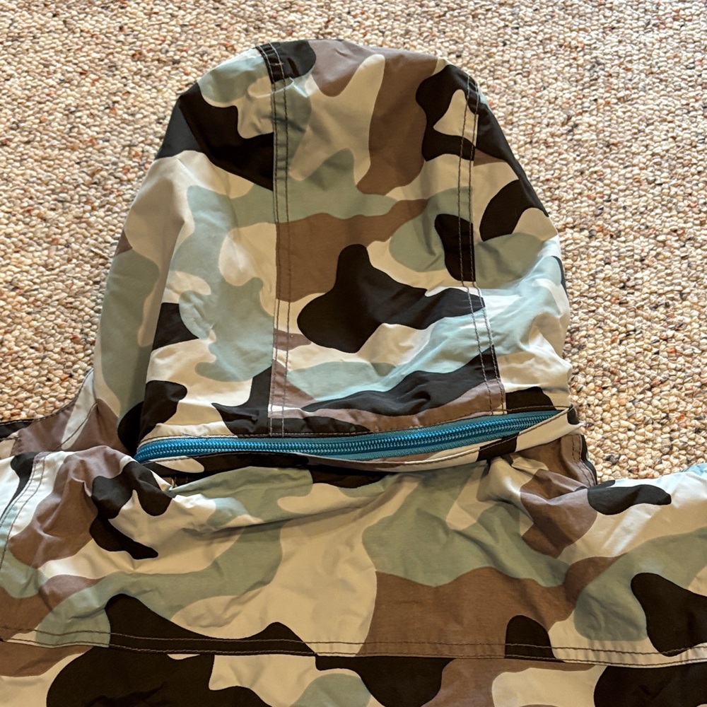 Mini Boden Camouflage Hoodie - Blue, Black, Gray - Picture 4 of 6